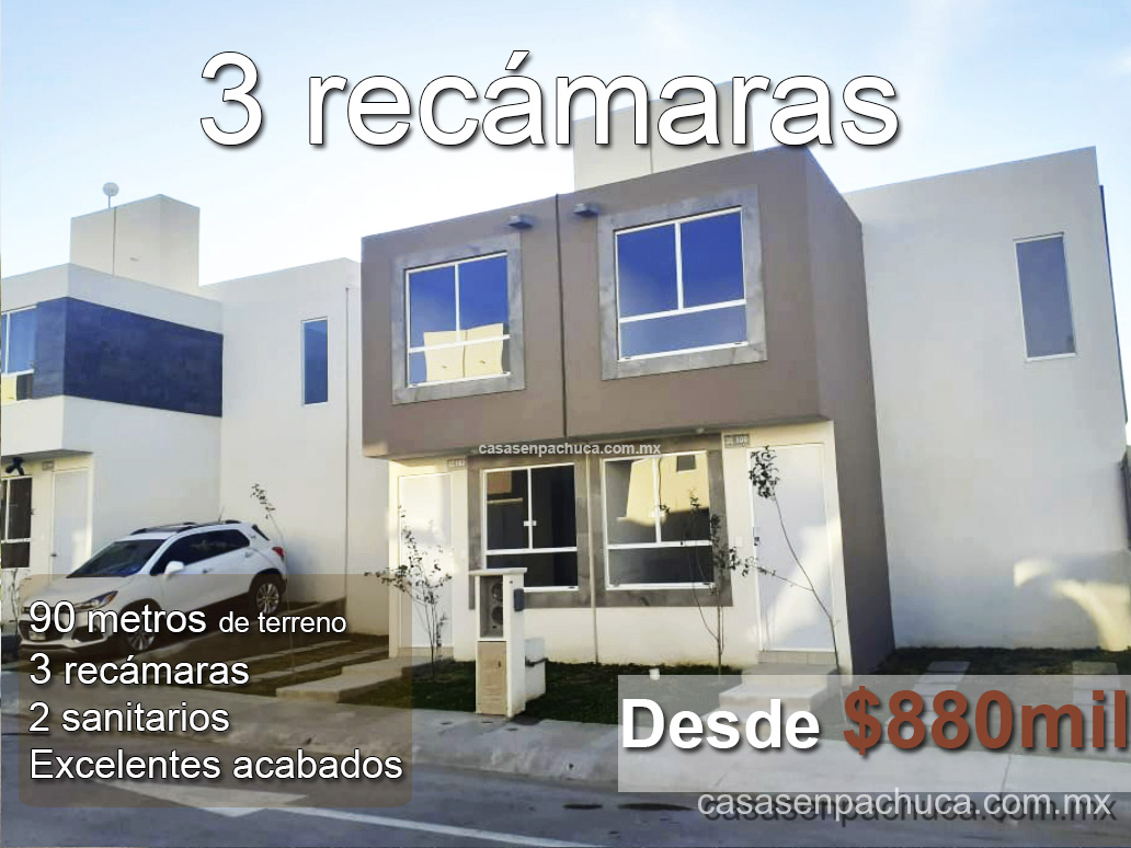 Casas en venta en Pachuca 2 pisos 3 recámaras
