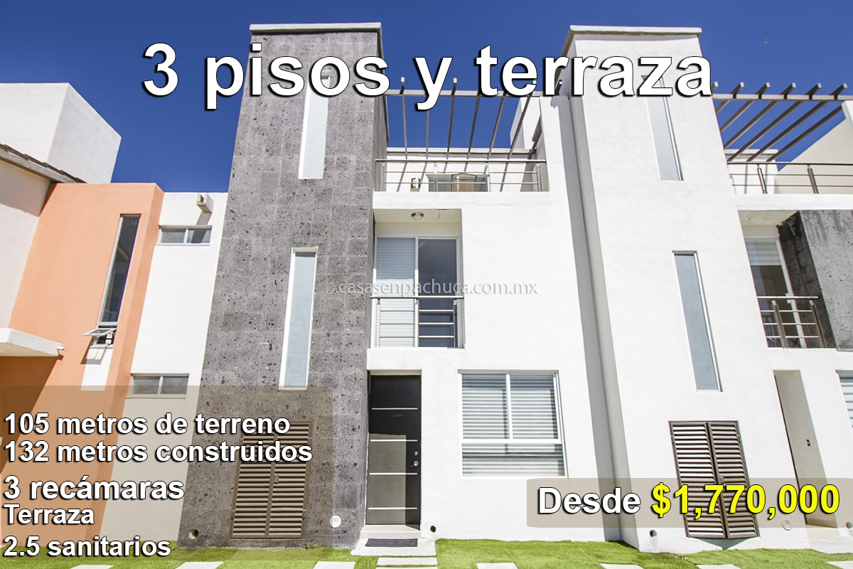 Casas residenciales en venta en Pachuca 3 pisos 3 recámaras