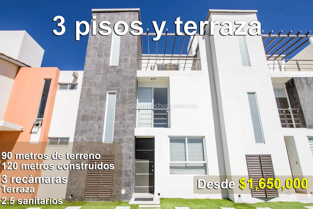Casas residenciales en venta en Pachuca 3 pisos 3 recámaras