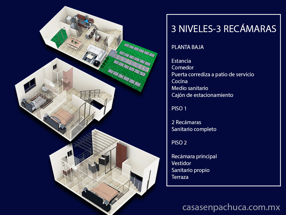 Casas en Pachuca Infonavit 3 niveles 3 recámaras - Casas en venta en  Pachuca Hidalgo