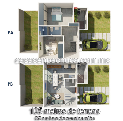 plano de casas nuevas en venta en pachuca en privada 2 pisos 2 recámaras