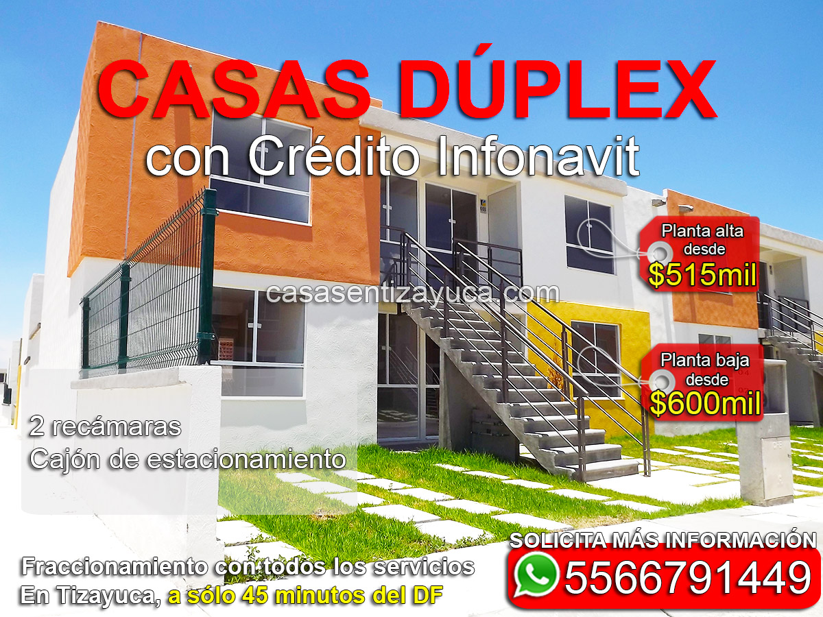 Casas dúplex en Tizayuca Hidalgo en venta